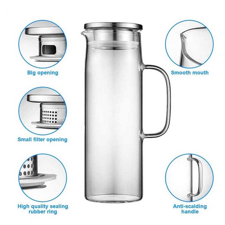 Straight Glass Pitcher 1000ml/34oz Straight Glass Pitcher 1000ml/34oz